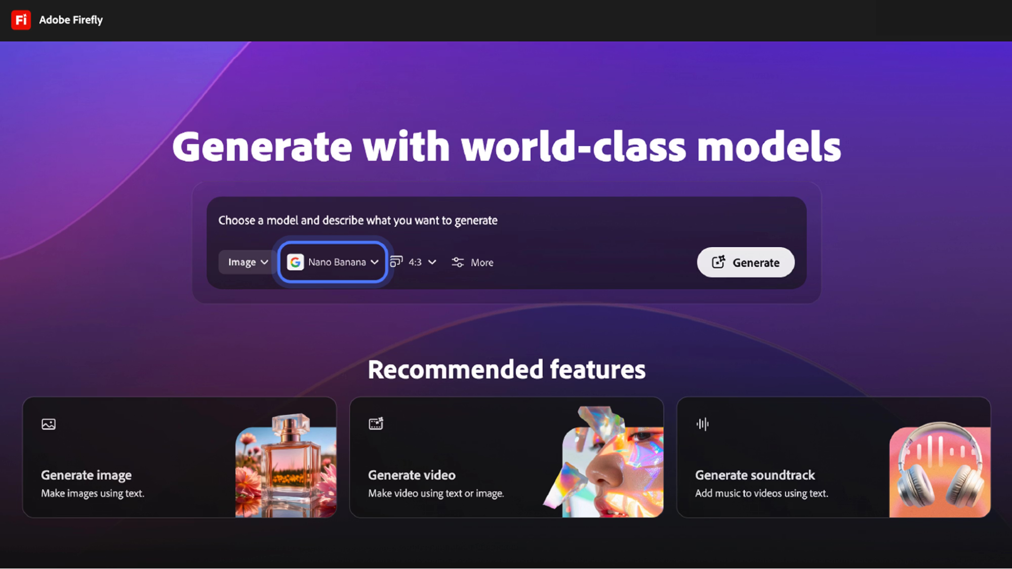 Adobe Firefly (Commercial‑Safe Visual Generation + Edits)