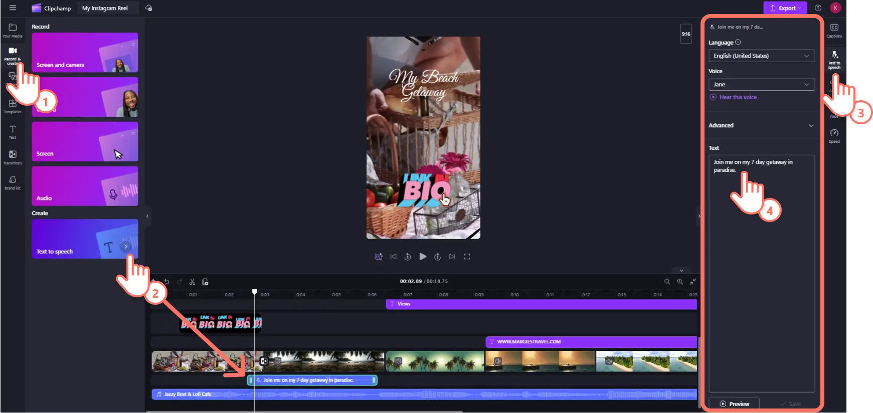 Creating Reels with ClipChamp workflow