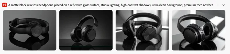 Matte black headphones on glass surface