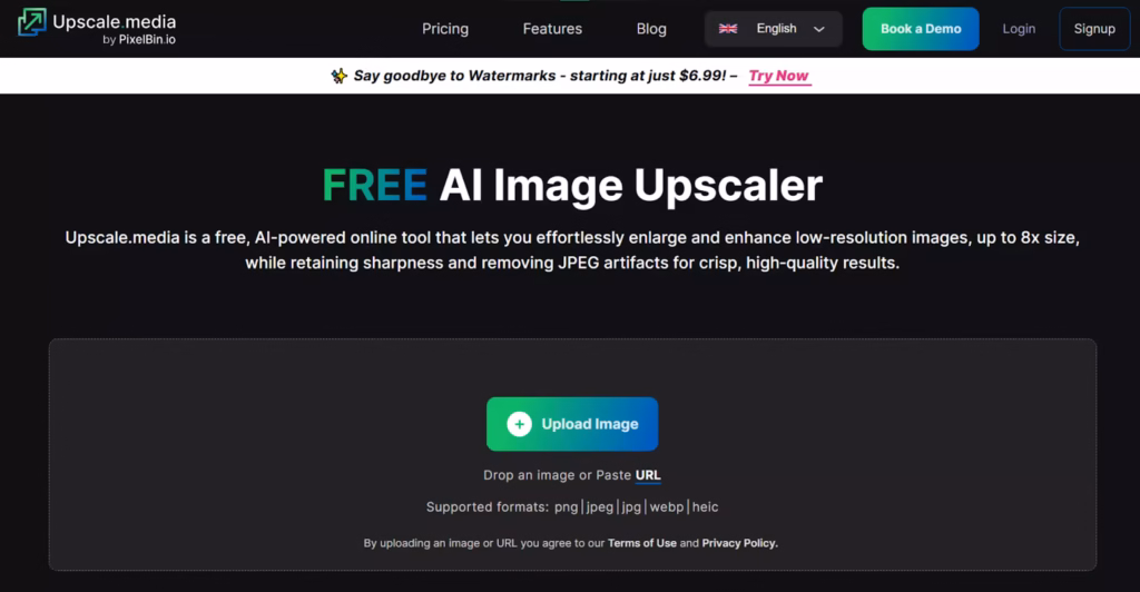 Upscale.media Free AI Image Upscaler