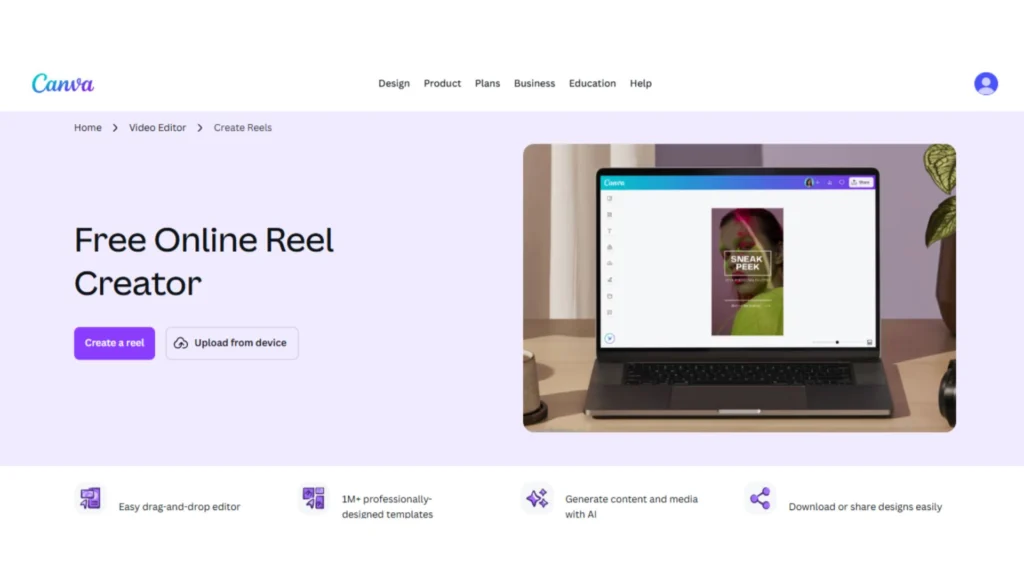Canva Online Reel Creator