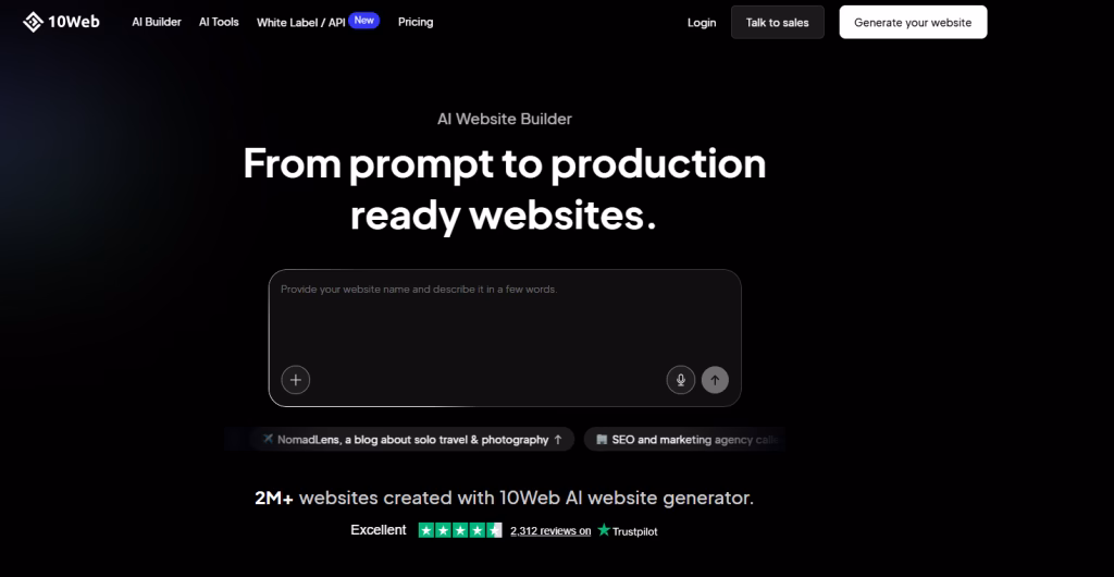 10Web AI Website Builder