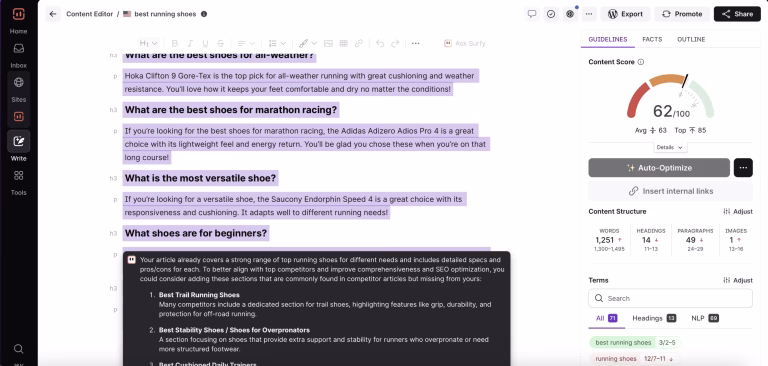 Surfer: AI Writing Tool