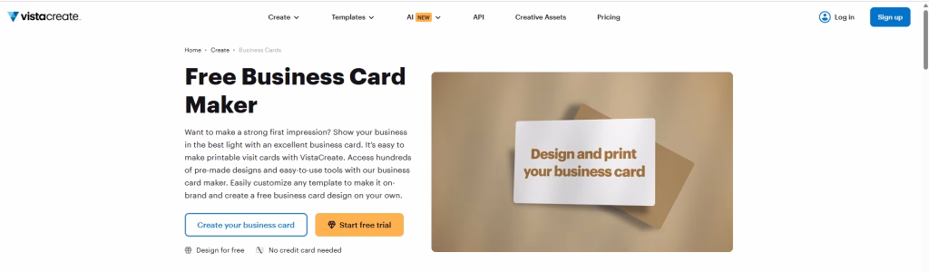 VistaCreate Business Card Designer