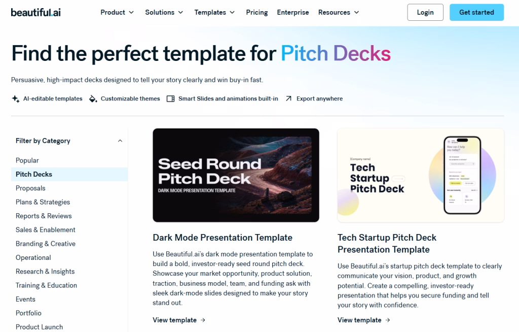 Beautiful.ai pitch deck
