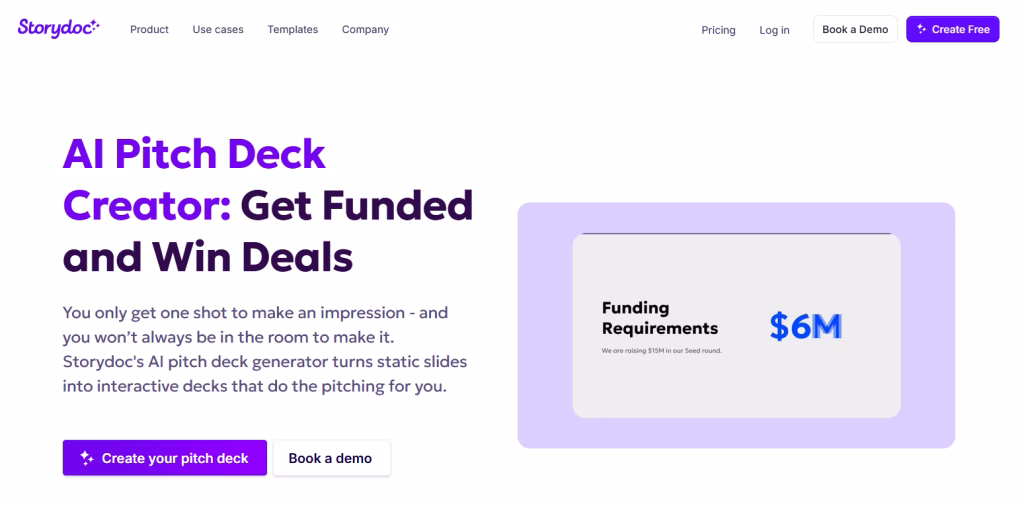Storydoc AI pitch deck creator