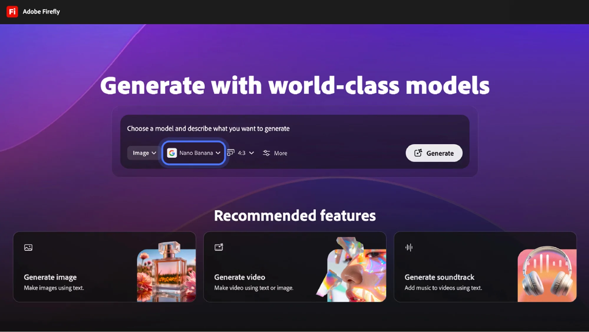 Adobe Firefly (Commercial‑Safe Visual Generation + Edits)