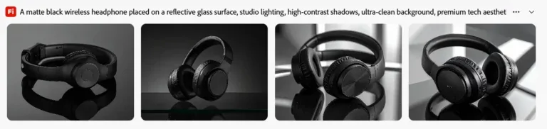 Matte black headphones on glass surface