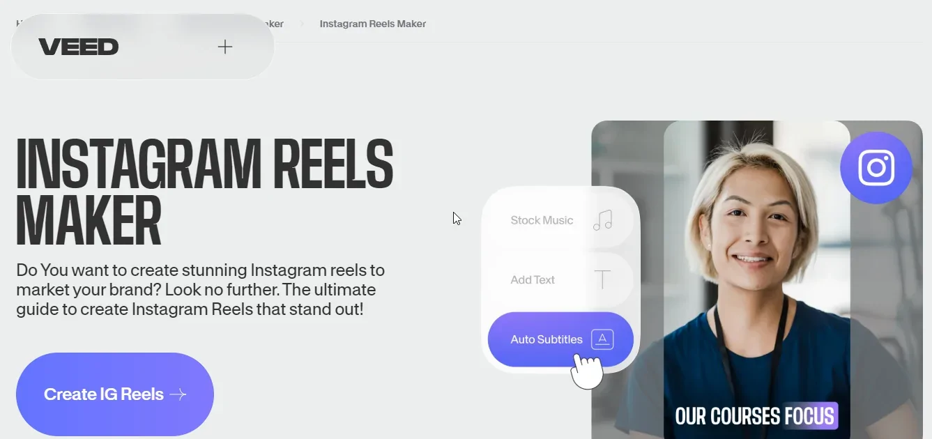 VEED AI Instagram Reels Maker